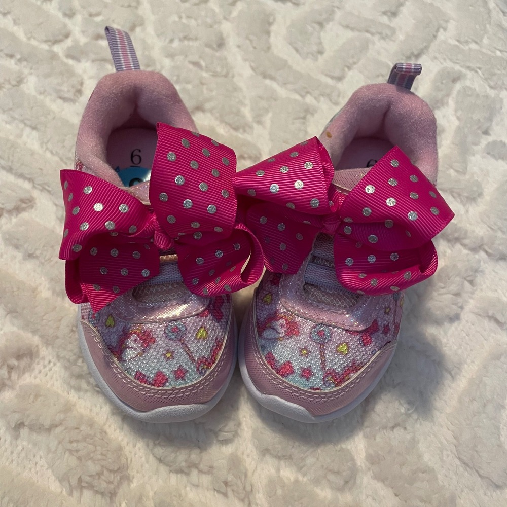 JoJo Siwa Sneakers Pink Bows Toddler Girls Shoes Walking Casual Size‎ 6
